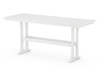 POLYWOOD® Farmhouse Trestle 38" x 96" Bar Table in White