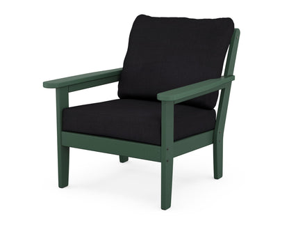Country Living Cottage Deep Seating Chair in Green / Midnight Linen
