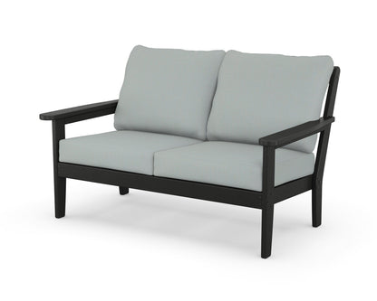 Country Living Cottage Deep Seating Loveseat in Black / Spa