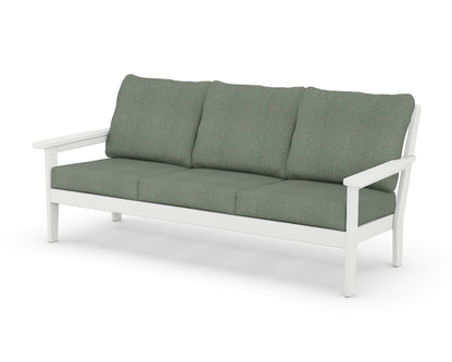 Country Living Cottage Deep Seating Sofa in White / Cast Sage