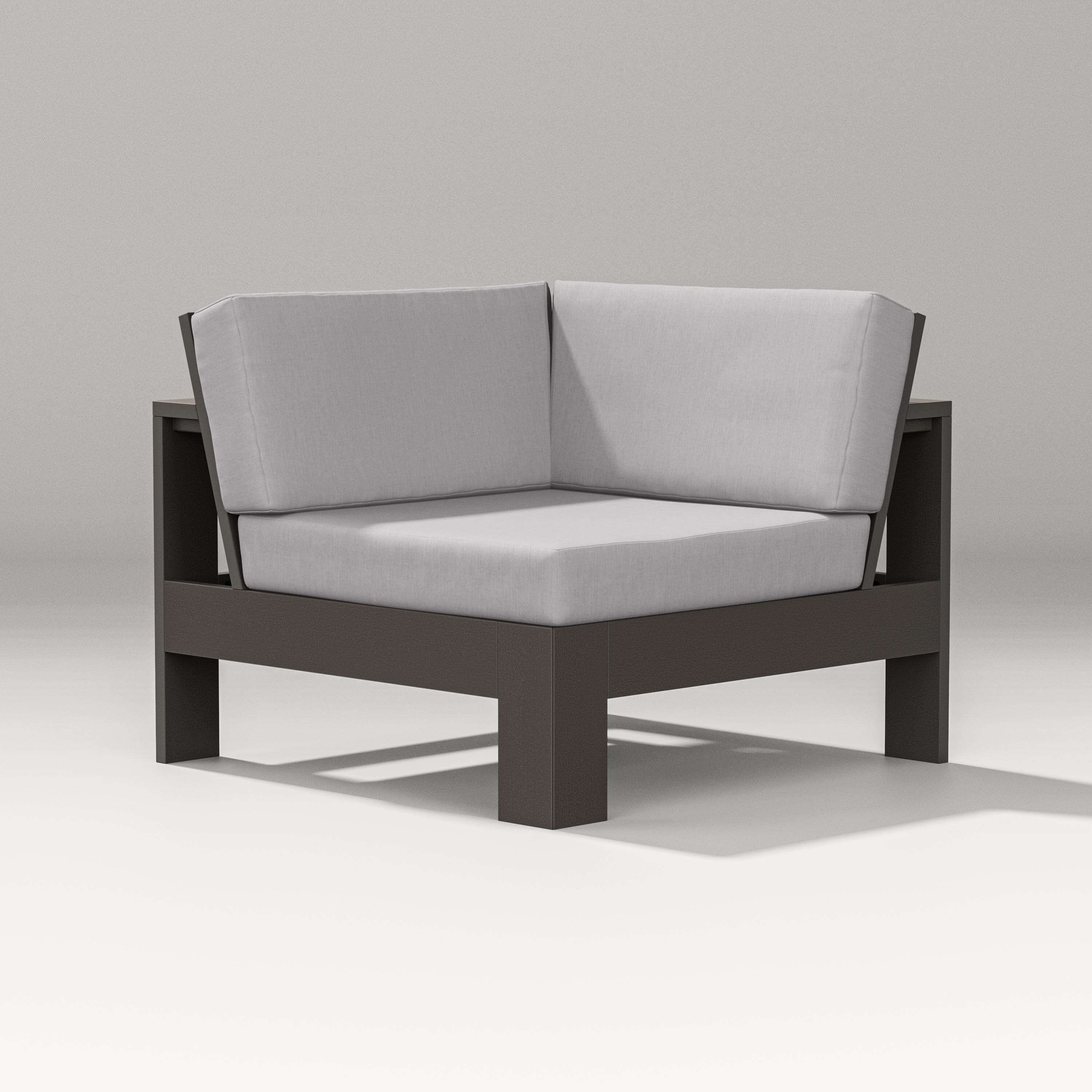PW Designer Series Latitude Modular Corner Chair in Vintage Coffee / Granite