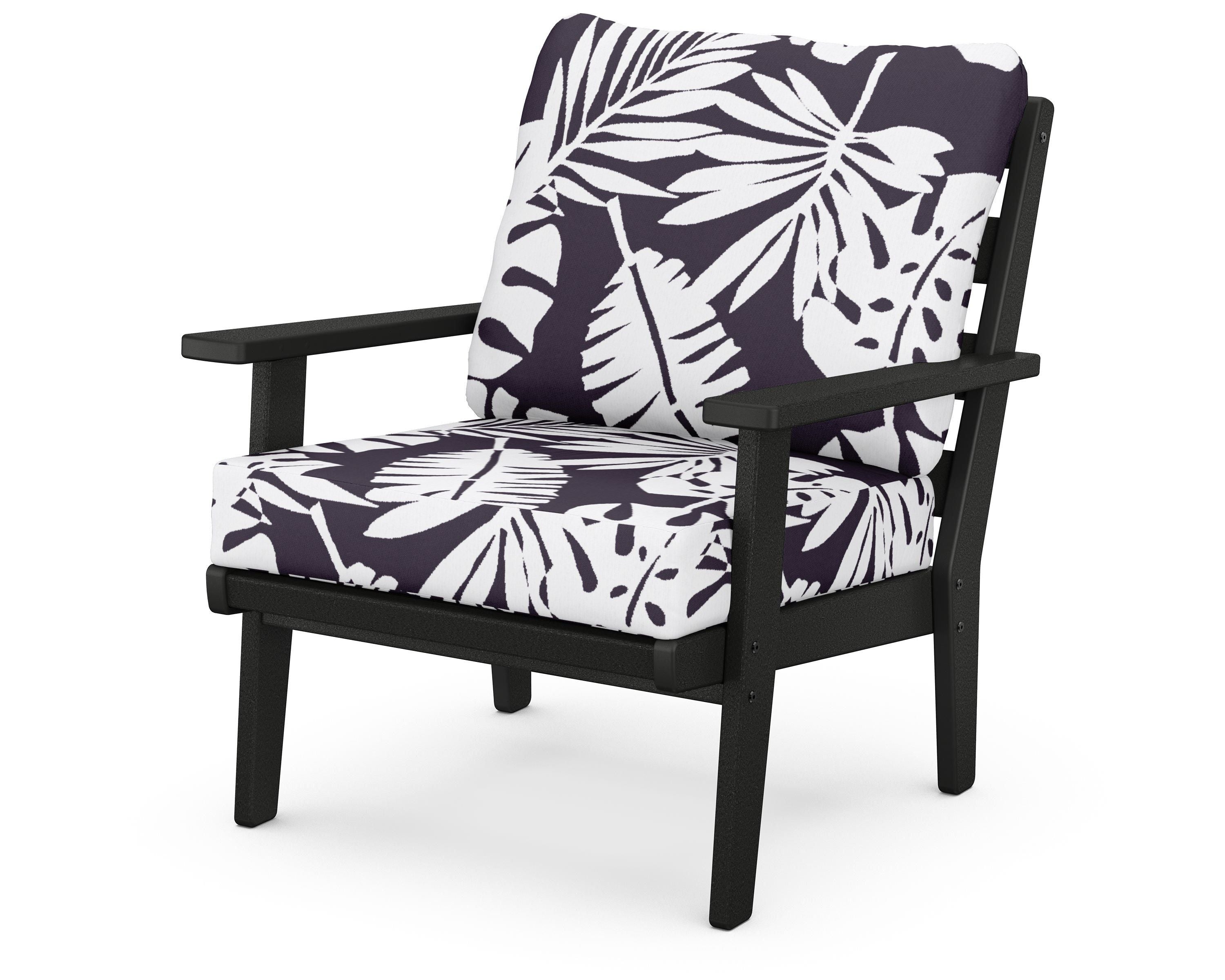 POLYWOOD® Grant Park Deep Seating Chair in Black / Leaf Navy