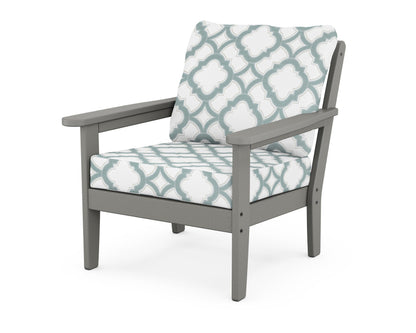 Country Living Cottage Deep Seating Chair in Slate Grey / Trellis Glacier Spa
