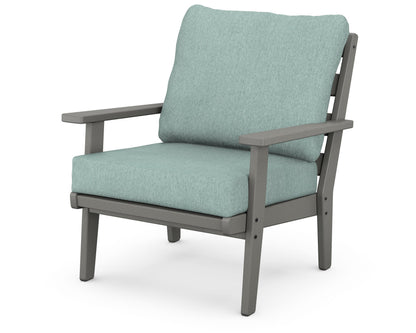 POLYWOOD® Grant Park Deep Seating Chair in Slate Grey / Glacier Spa