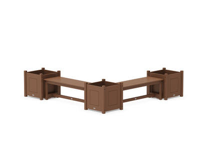 POLYWOOD® 48" Country Living L- Shaped Planter Bench Corner Set - Large in Teak