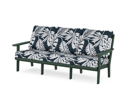 POLYWOOD® Prairie Deep Seating Sofa in Green / Leaf Marine Indigo