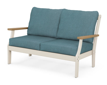 POLYWOOD® Braxton Deep Seating Loveseat in Sand / Natural / Ocean Teal