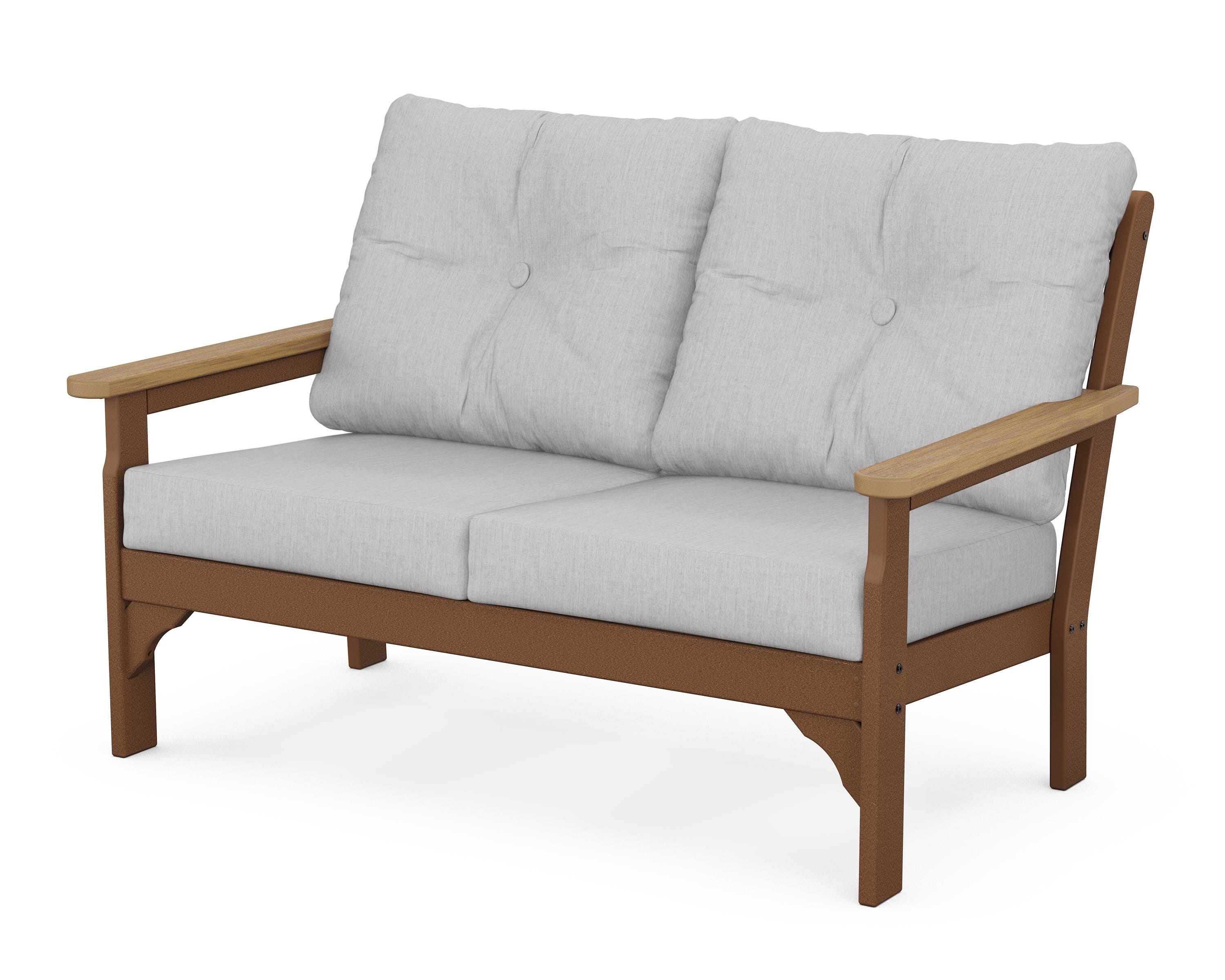 POLYWOOD® Vineyard Deep Seating Loveseat in Teak / Natural / Granite