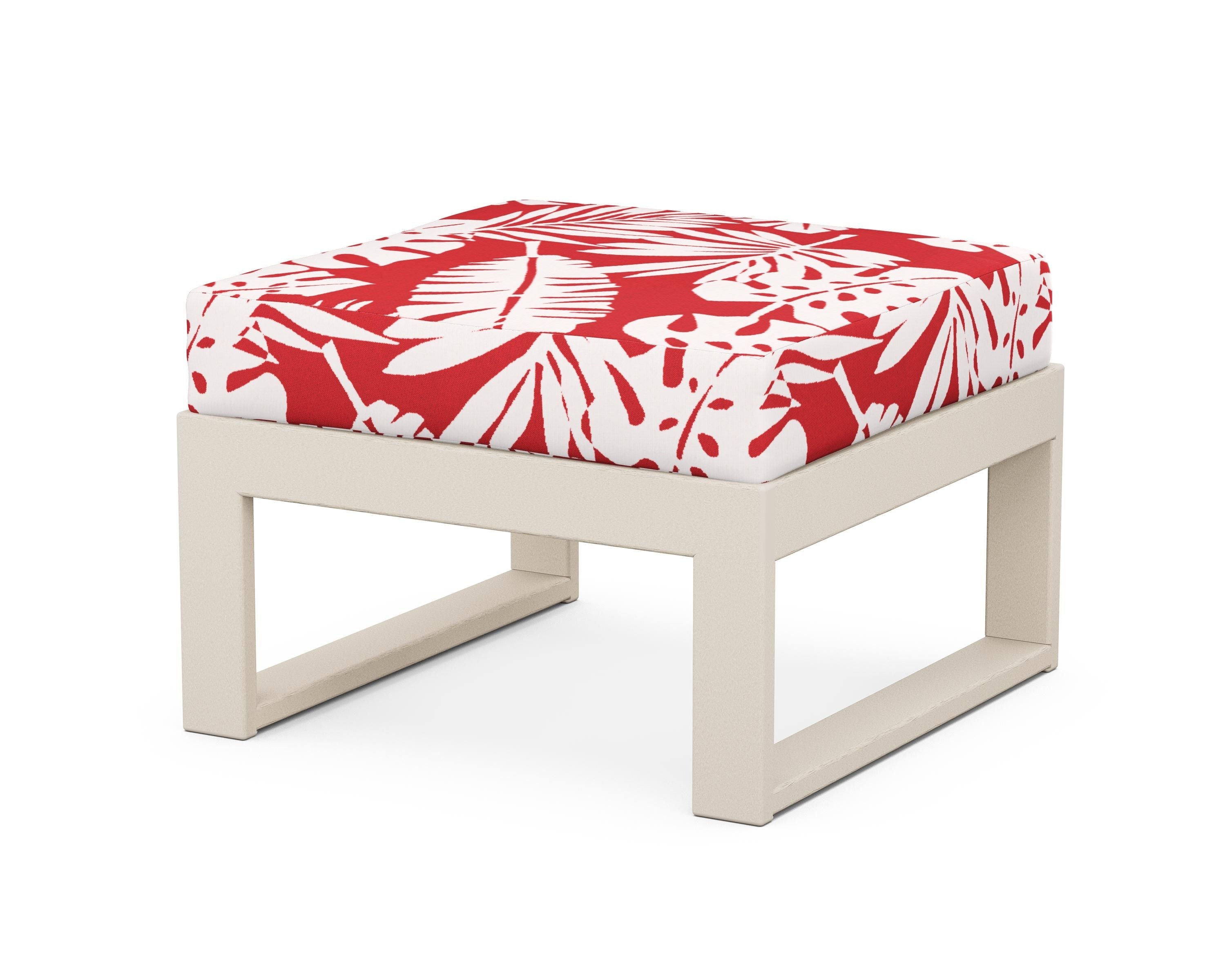 Unbranded Modular Ottoman - Modern in Sand / Leaf Crimson
