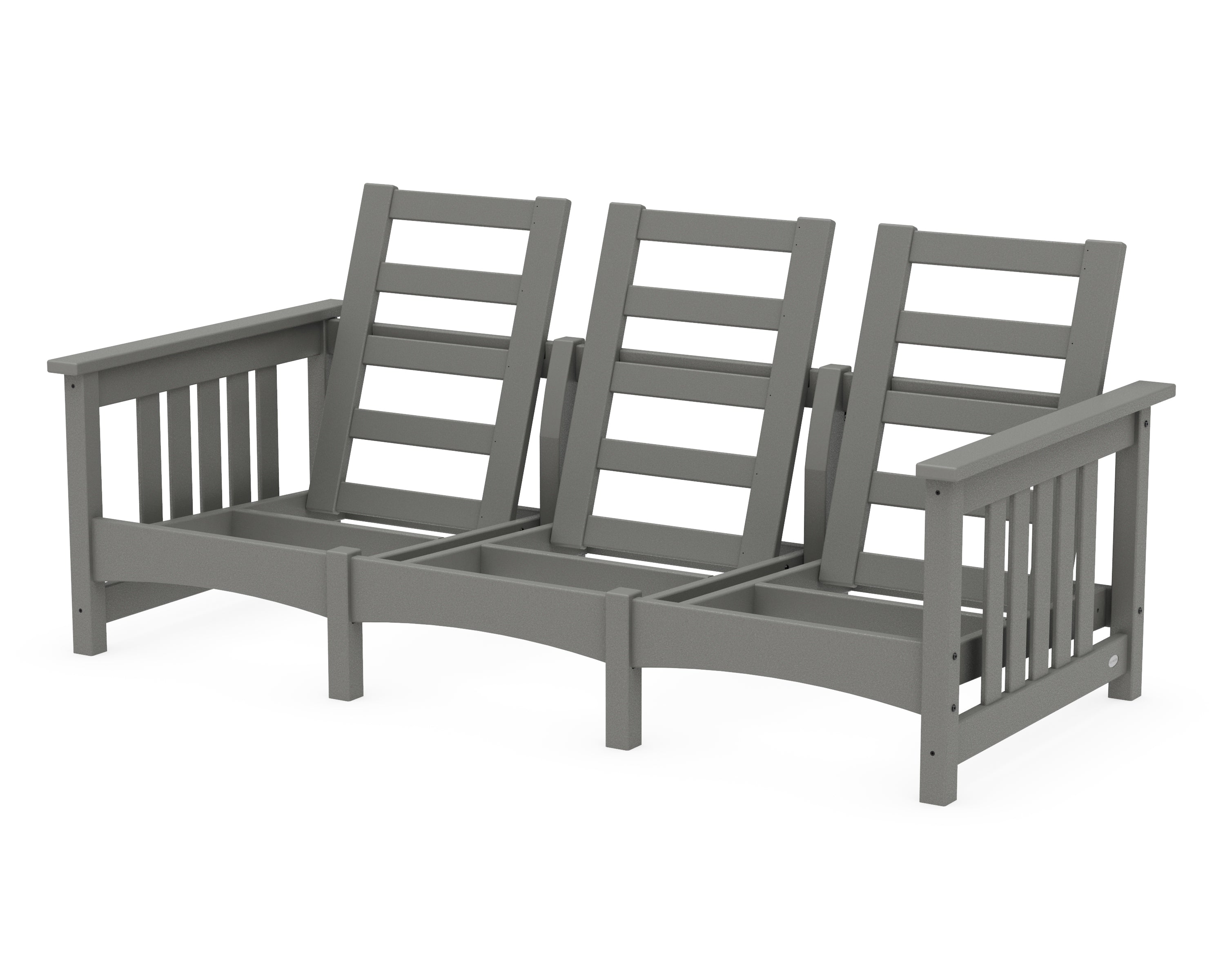 POLYWOOD® Club Mission Sofa Frame in Slate Grey