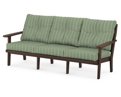 POLYWOOD® Lakeside Deep Seating Sofa in Mahogany / Unwind Rainwashed