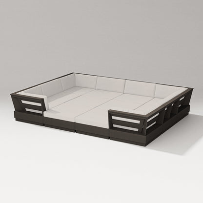 PW Designer Series Elevate 12-Piece Pit Sectional in Vintage Coffee / Cast Ash