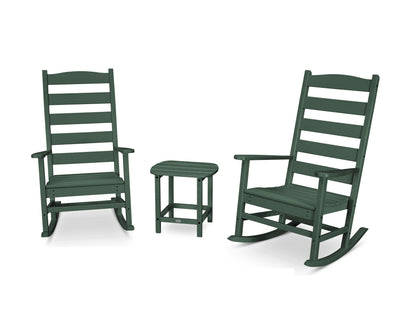 POLYWOOD® Shaker 3-Piece Porch Rocking Chair Set in Green