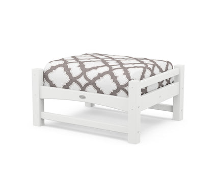 POLYWOOD® Club Ottoman in White / Trellis Grey Mist