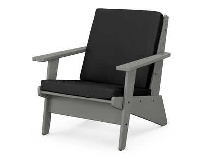 POLYWOOD® Riviera Modern Lounge Chair in Slate Grey / Canvas Black