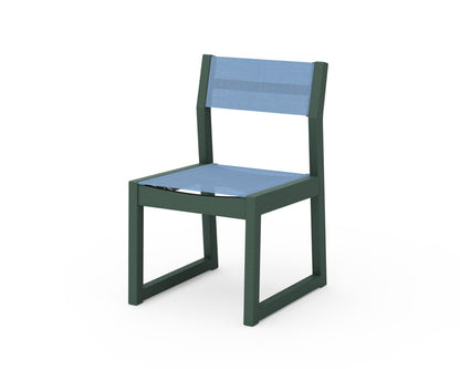 POLYWOOD® EDGE Sling Dining Side Chair in Green / Poolside Sling