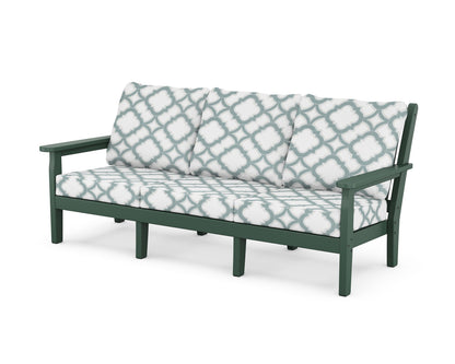 POLYWOOD® Chippendale Deep Seating Sofa in Green / Trellis Glacier Spa