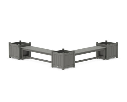 POLYWOOD® 60" Vineyard L- Shaped Planter Bench Corner Set - Large in Slate Grey