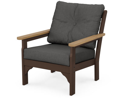 POLYWOOD® Vineyard Deep Seating Chair in Mahogany / Natural / Spectrum Carbon