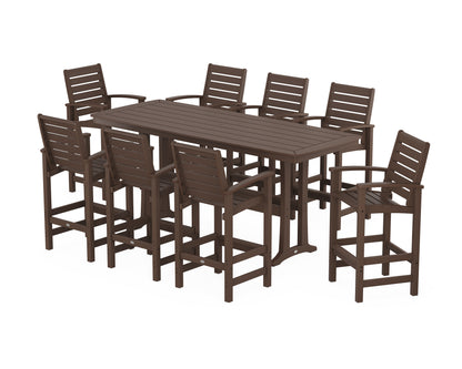 POLYWOOD® Signature 9-Piece Bar Set with Trestle Legs in Mahogany