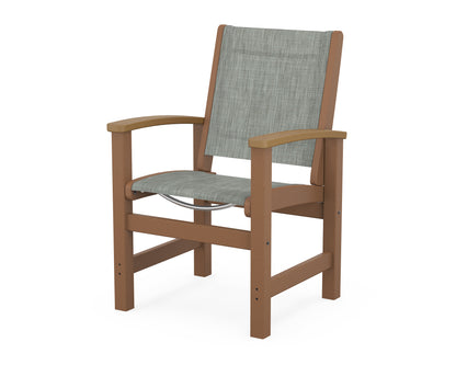 POLYWOOD® Coastal Dining Chair in Teak / Natural / Birch Sling