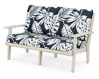 POLYWOOD® Grant Park Deep Seating Loveseat in Sand / Leaf Marine Indigo