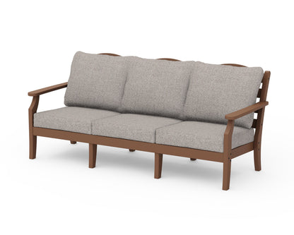 Draper James™ by  POLYWOOD® Savannah Deep Seating Sofa in Teak / Weathered Tweed