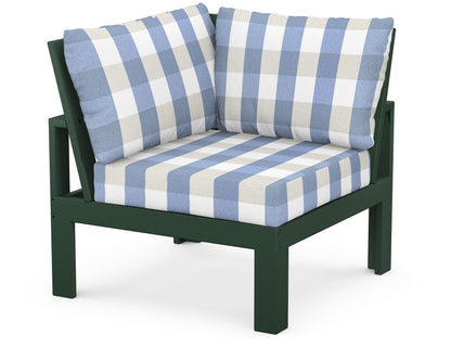 Unbranded Modular Corner Chair in Green / Buffalo Plaid Sky Blue
