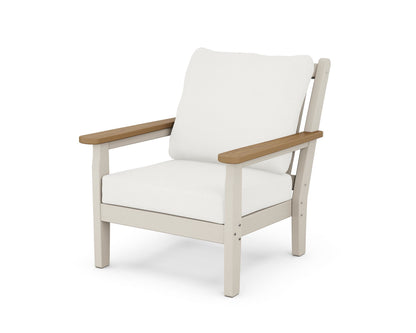 POLYWOOD® Chippendale Deep Seating Chair in Sand / Natural / Natural Linen