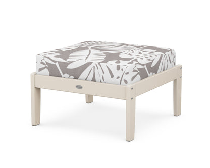 POLYWOOD® Braxton Deep Seating Ottoman in Sand / Leaf Grey Mist