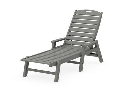 POLYWOOD® Nautical Chaise with Arms in Slate Grey