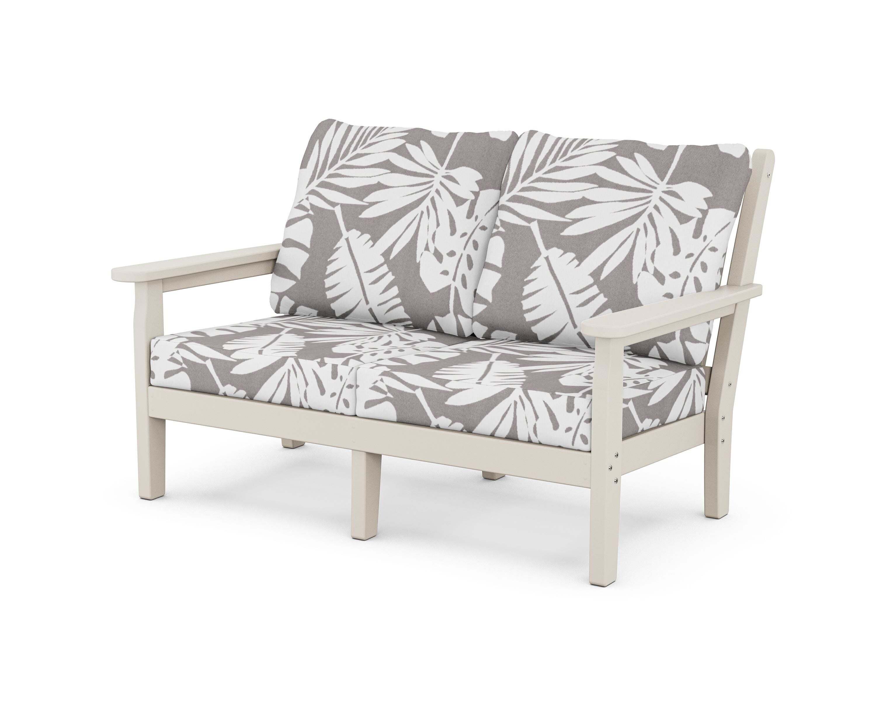 POLYWOOD® Chippendale Deep Seating Loveseat in Sand / Leaf Grey Mist