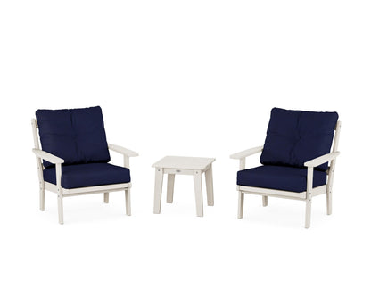 POLYWOOD® Prairie 3-Piece Deep Seating Set in Sand / Navy