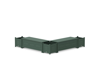 Country Living 48" Country Living L- Shaped Planter Storage Bench Corner Set in Green