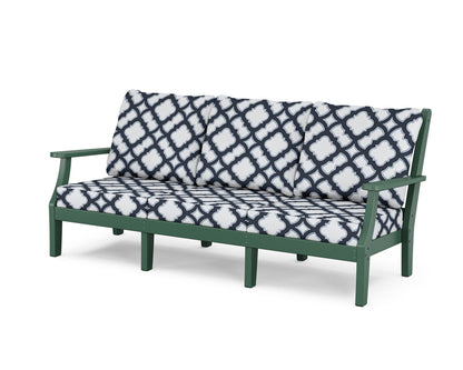 Country Living Wovendale Deep Seating Sofa in Green / Trellis Marine Indigo