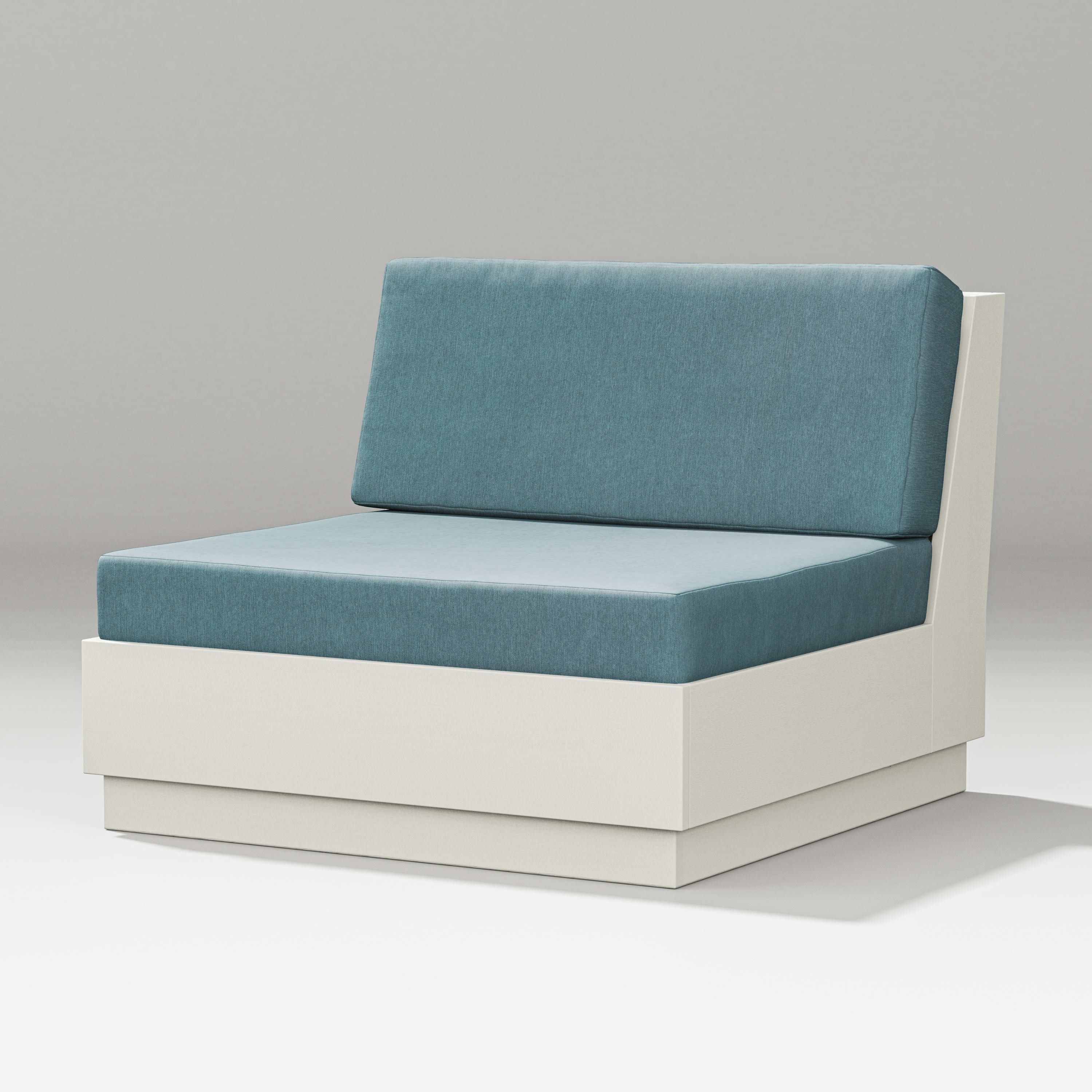 PW Designer Series Elevate Modular Armless Chair in Vintage White / Ocean Teal