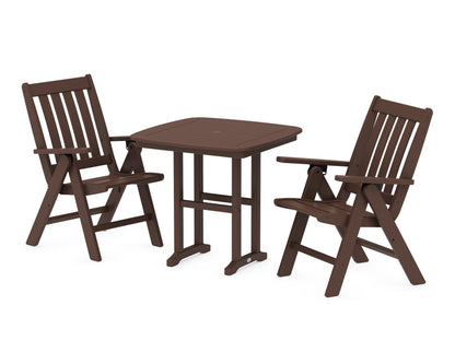 POLYWOOD® Vineyard Folding Chair 3-Piece Dining Set in Mahogany