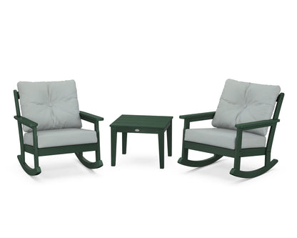 POLYWOOD® Vineyard 3-Piece Deep Seating Rocker Set in Green / Spa