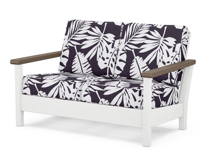 POLYWOOD® Harbour Deep Seating Loveseat in White / Kona / Leaf Navy