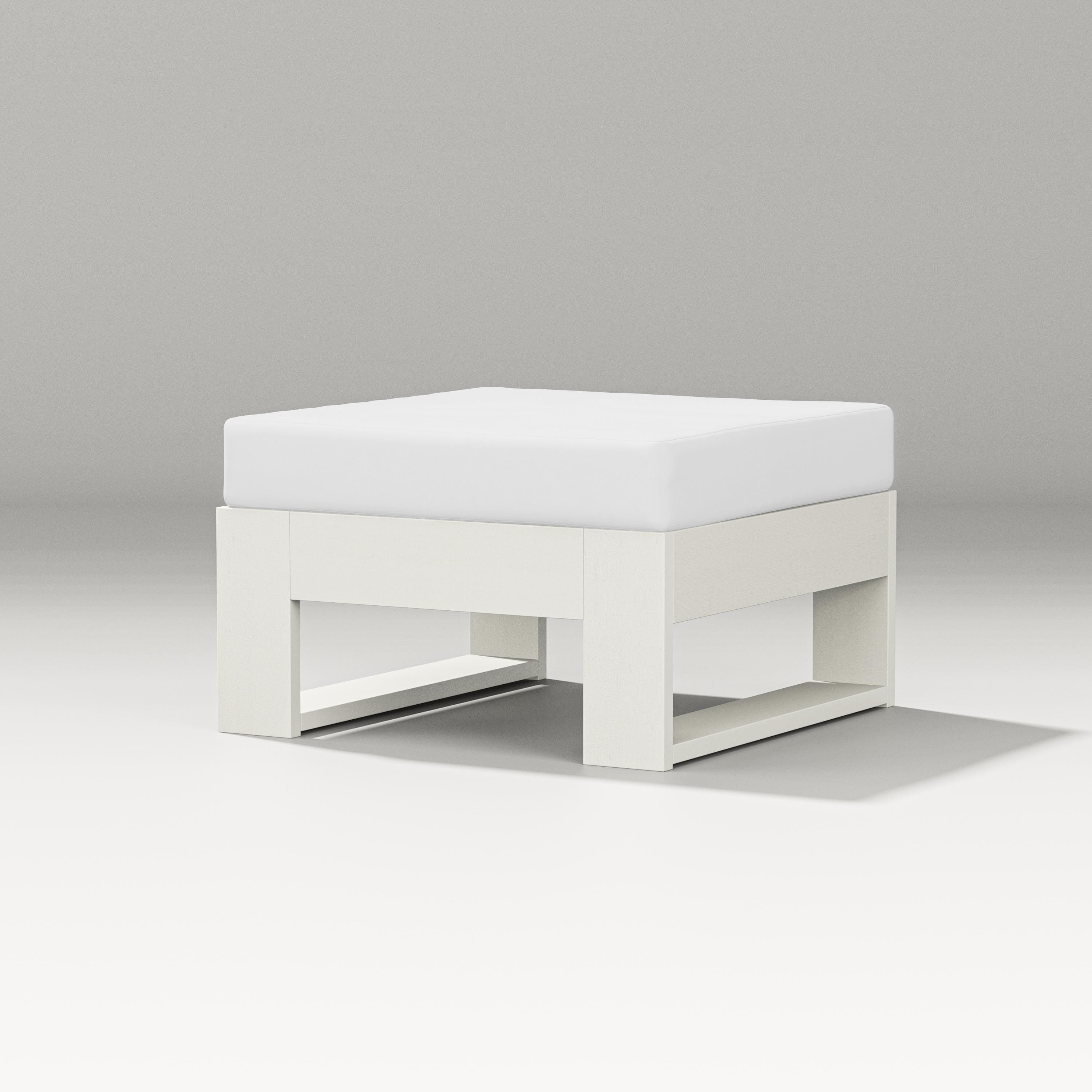 PW Designer Series Latitude Lounge Ottoman in Vintage White / Natural