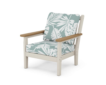 POLYWOOD® Chippendale Deep Seating Chair in Sand / Natural / Leaf Glacier Spa