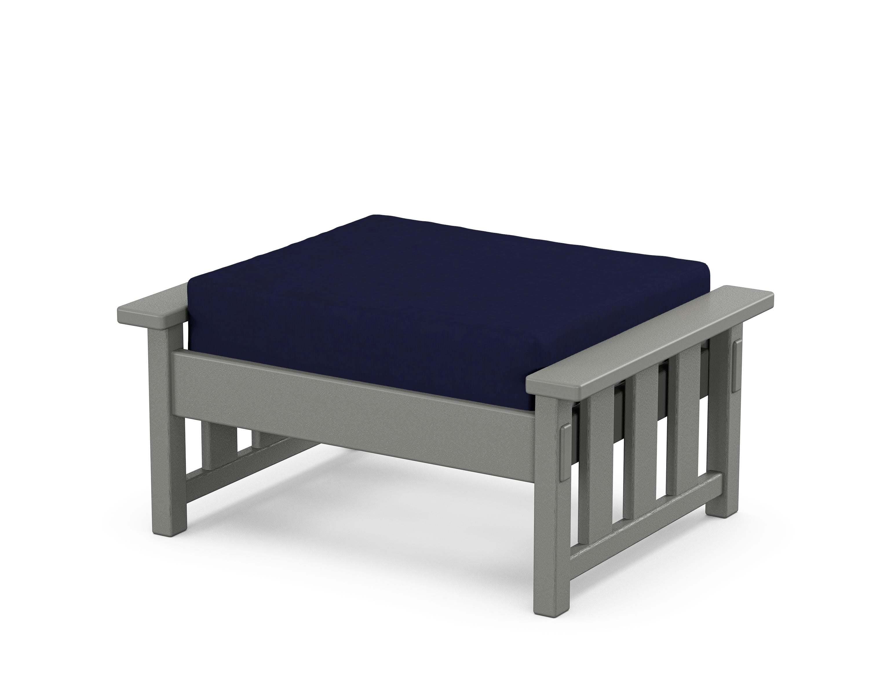 Martha Stewart by POLYWOOD® Acadia Deep Seating Ottoman in Slate Grey / Navy