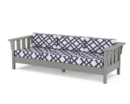 Martha Stewart by POLYWOOD® Acadia Deep Seating Sofa in Slate Grey / Trellis Navy