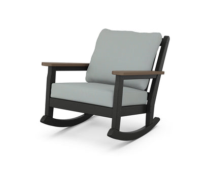 POLYWOOD® Chippendale Deep Seating Rocking Chair in Black / Kona / Spa
