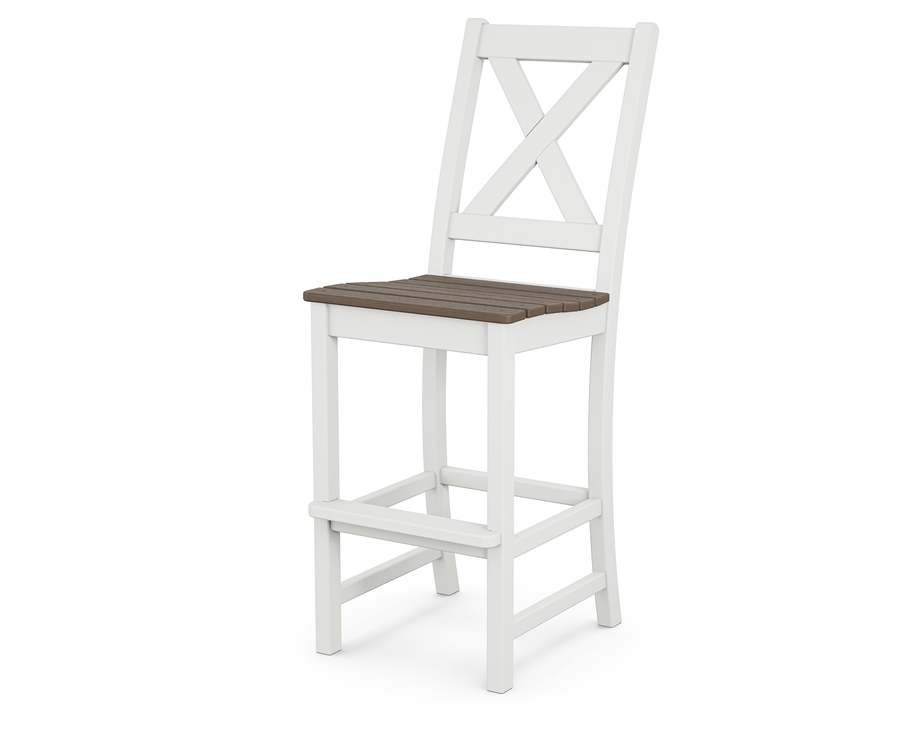 POLYWOOD® Braxton Bar Side Chair in White / Kona