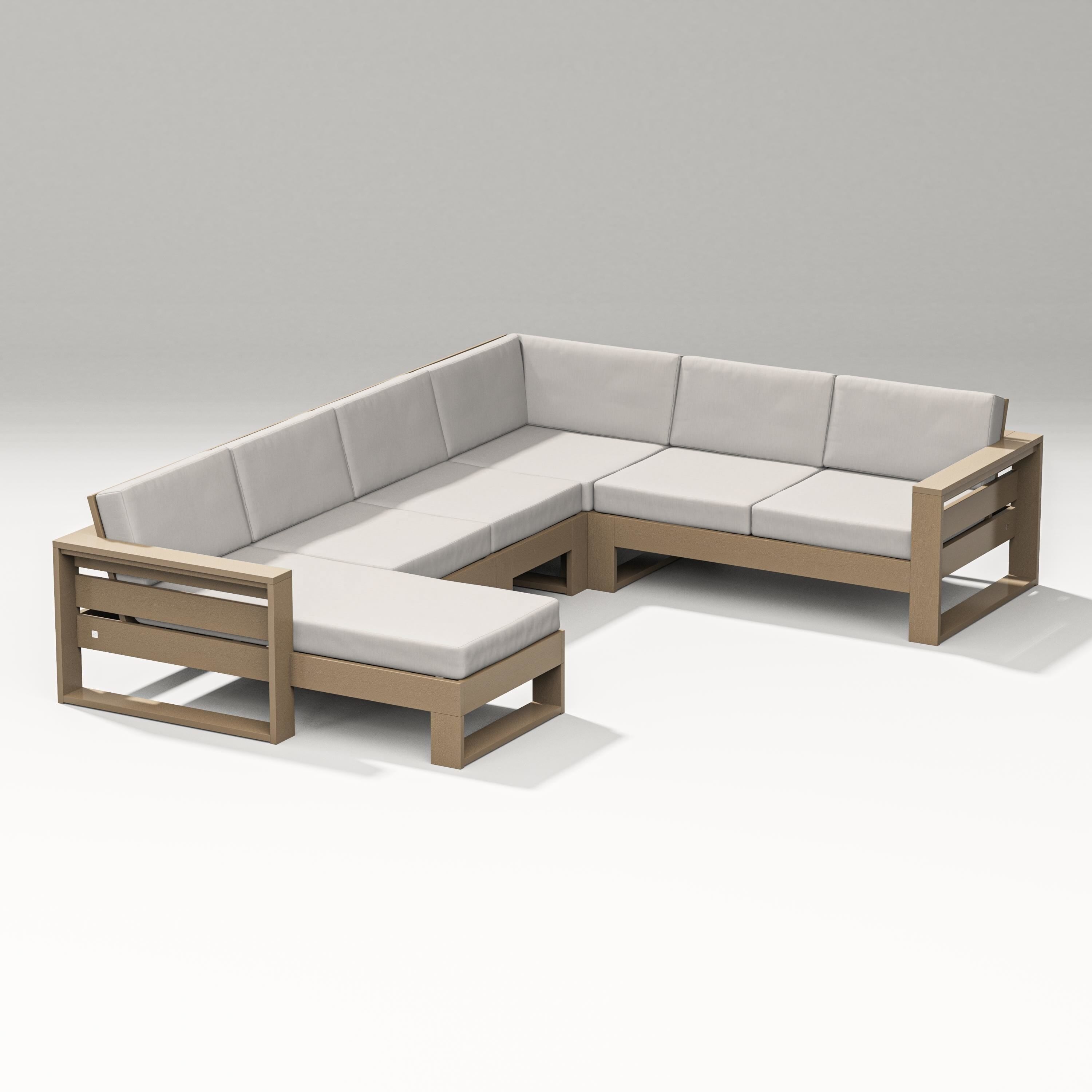 PW Designer Series Latitude Corner Sectional with Left Chaise in Vintage Sahara / Cast Ash