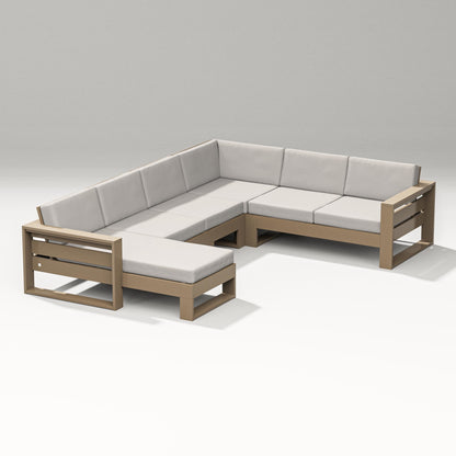 PW Designer Series Latitude Corner Sectional with Left Chaise in Vintage Sahara / Cast Ash