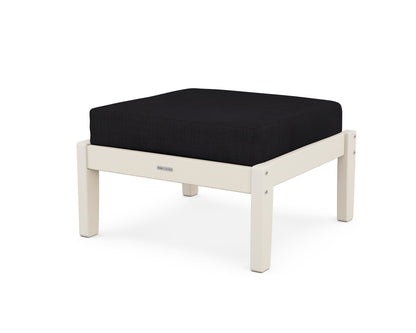 Martha Stewart by POLYWOOD® Chinoiserie Deep Seating Ottoman in Sand / Midnight Linen