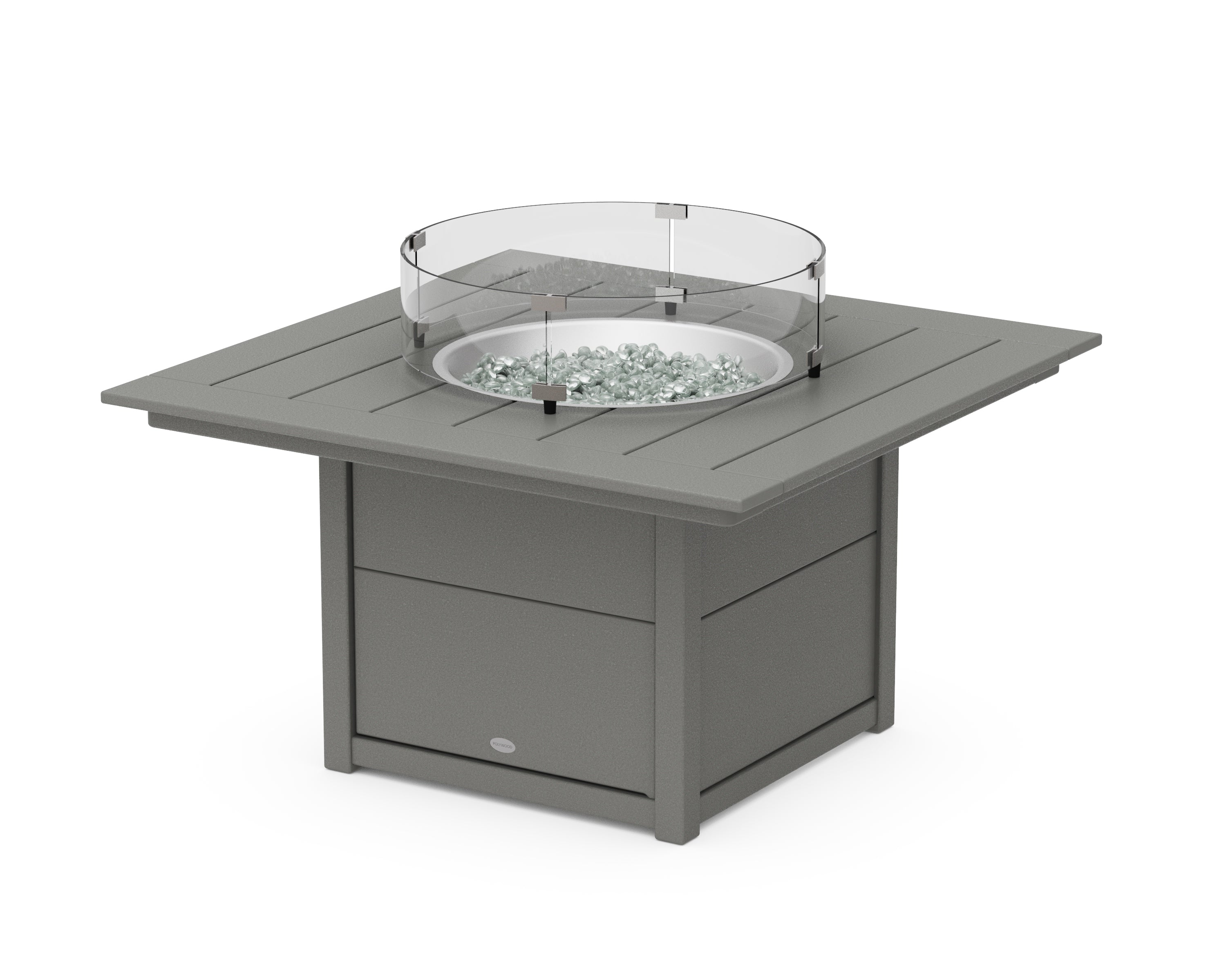 POLYWOOD® Square 42" Fire Pit Table in Slate Grey
