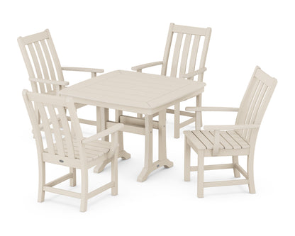 POLYWOOD® Vineyard 5-Piece Dining Set with Trestle Legs in Sand